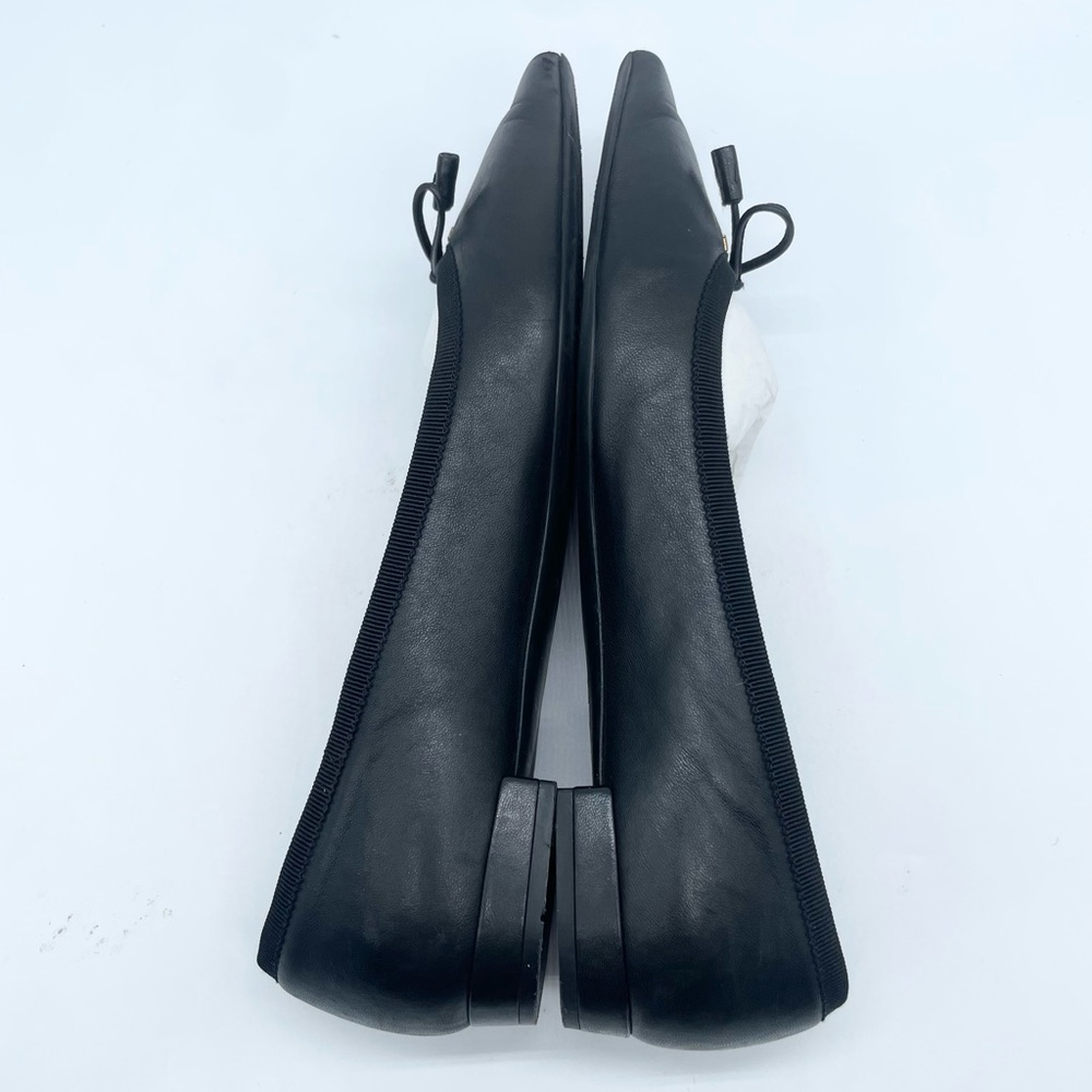 Prada Black leather pointed toe ballet flats 37.5 - Picture 4 of 11